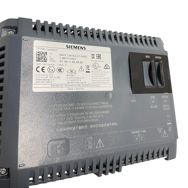 Siemens HMI Touchpanel TP700 Comfort 6AV2124-0GC01-0AX0 mit Befestigungsteilen