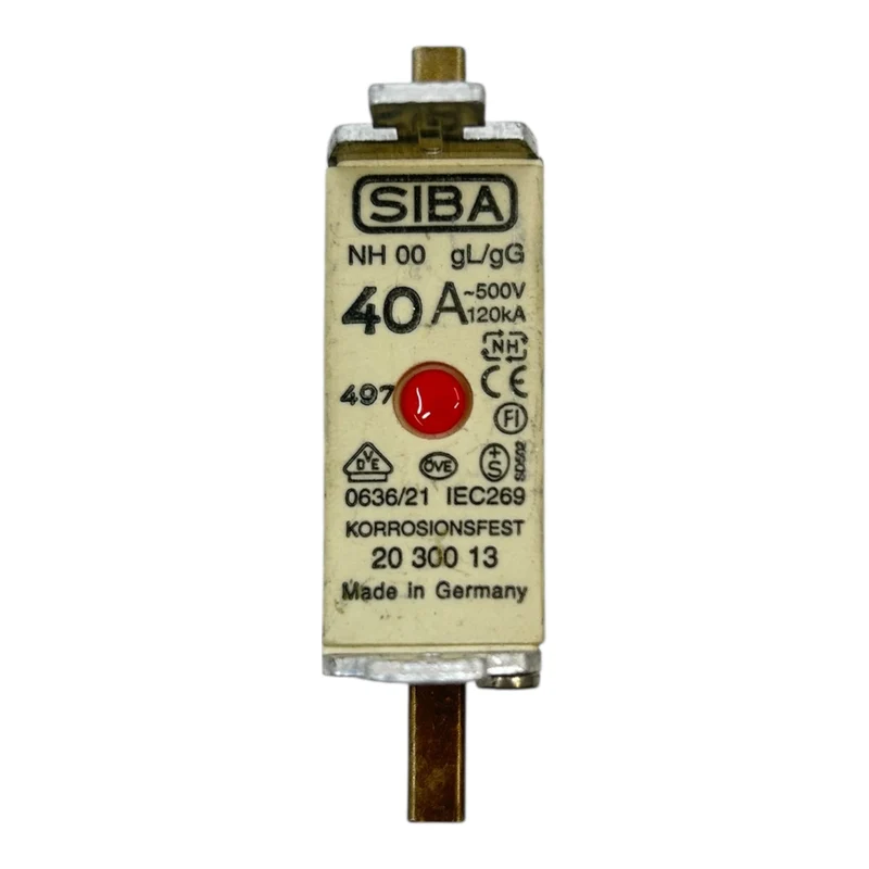 SIBA NH00 Sicherung 40A 500V gL/gG 120kA Korrosionsfest 20 300 VE:4stk Industrie