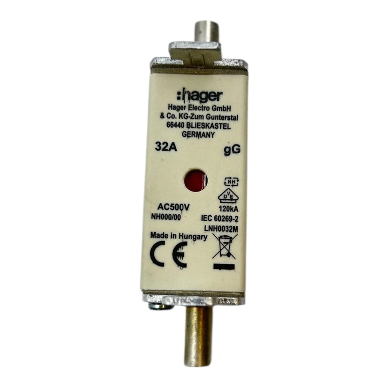 Hager Sicherungseinsatz 32A 500V gG NH- LNH0032M NH000 VE:3stk Industrie