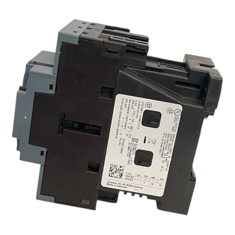 Siemens SIRIUS Leistungsschütz S0 7,5kW 17A 24V DC 1S+1Ö Federzug 3RT2025-2BB40