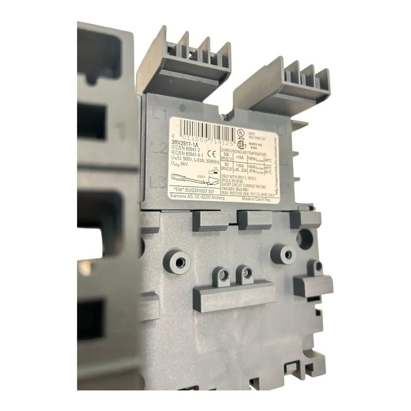 Siemens 3-Phasen-Sammelschiene Einspeisung links 2 Leistungsschalter 3RV2917-1A