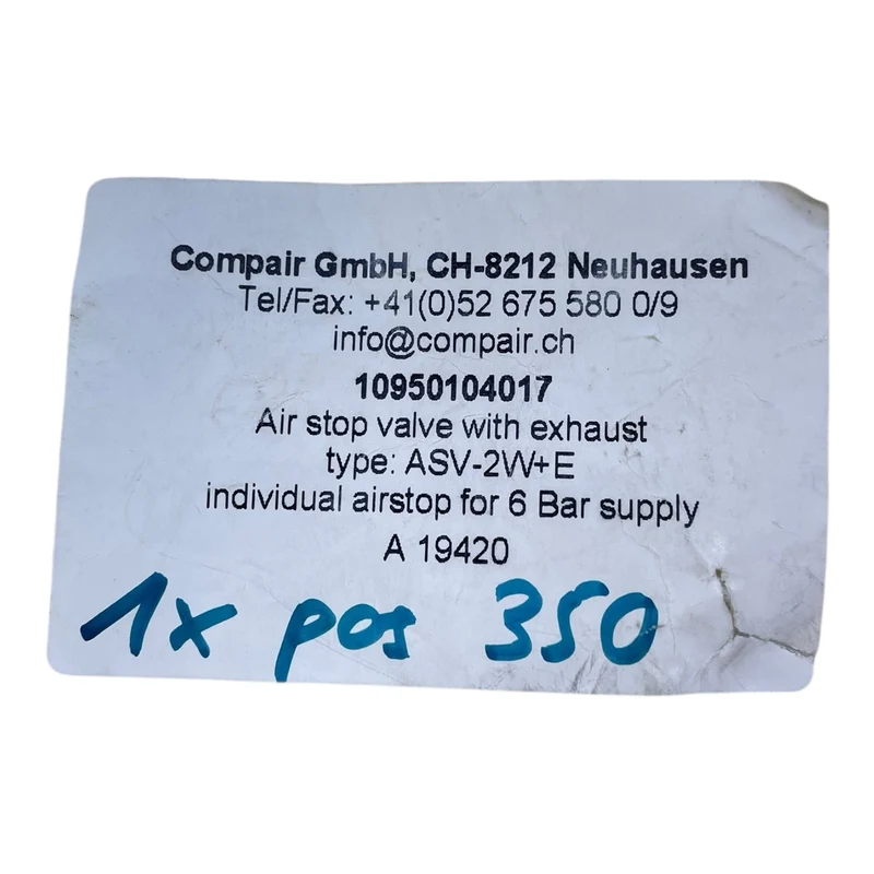 Compair Kugelhahn 1/2 ASV-2W+E Kugelhahn geeignet für den Industrie Bereich
