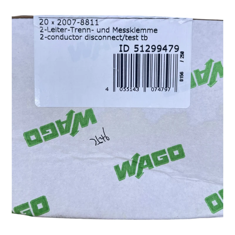 WAGO 2007-8811 Trenn- und Messklemme 2-Leiter TOPJOB S VE:20 Stück
