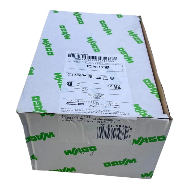 WAGO 2007-8821 2-Leiter-Trenn- und Messklemme 2-Conductor Disconnect/Test TB VE:20 Stk