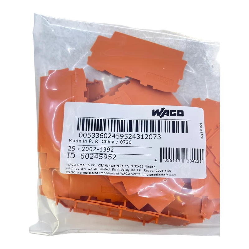 WAGO 2002-1392 Endabdeckung orange VE:75 Stk