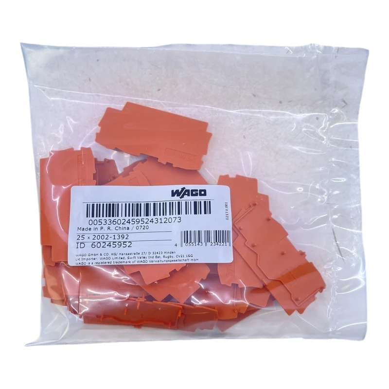WAGO 2002-1392 Endabdeckung orange VE:75 Stk