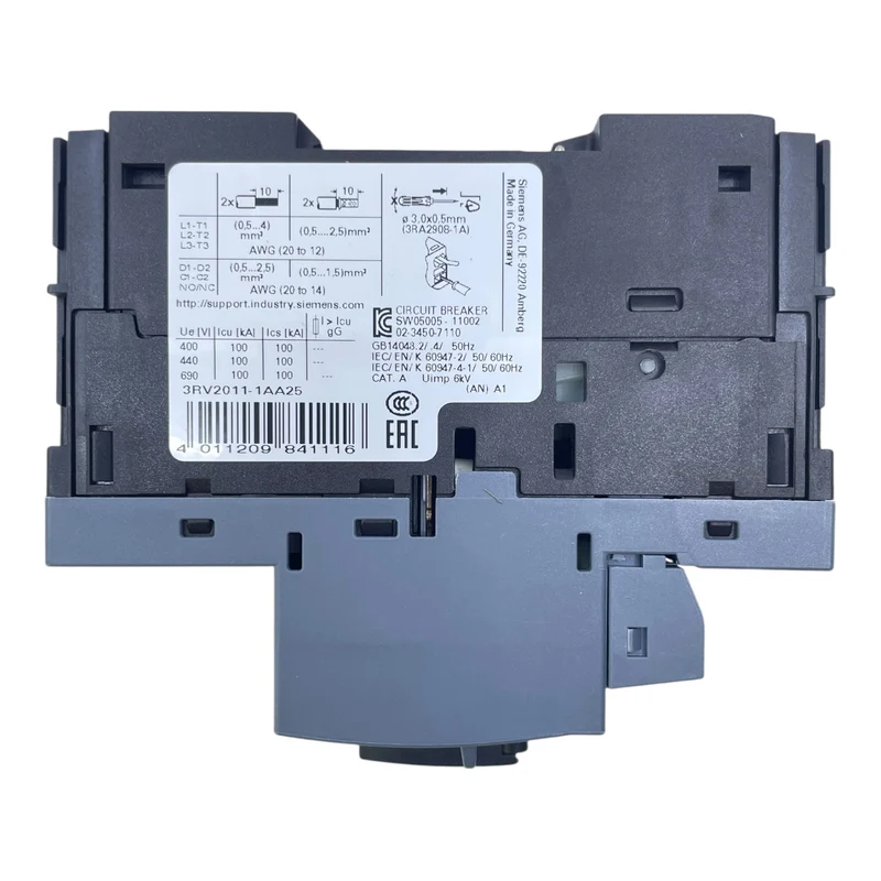 Siemens SIRIUS Motorschutzschalter 3RV2011-1AA25 1,1–1,6A 21A AC/DC