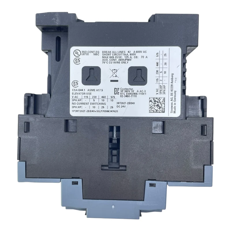Siemens Schütz 3RT2027-2BB40 24V DC 11kW 25A 3-polig Sirius Leistungsschütz