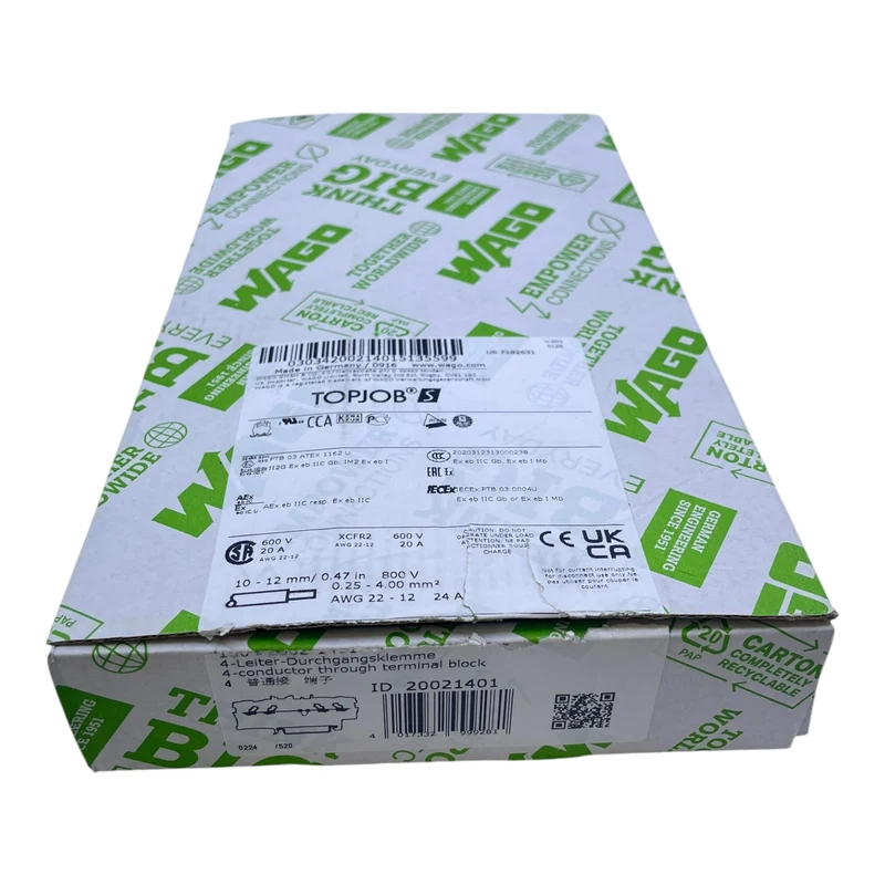 WAGO 4-Leiter-Durchgangsklemme 2002-1401 2,5mm² grau VE:103Stk
