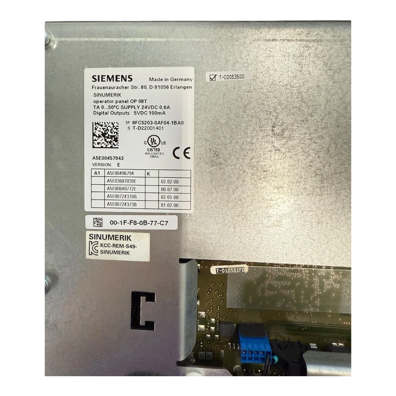 Siemens Bedienfeld Sinumerik OP 08T 6FC5203-0AF04-1BA0 24VDC 0,6A Industrie
