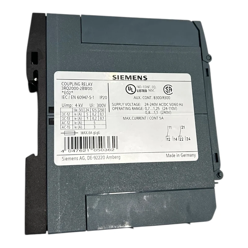 Siemens Koppelrelais 2 Wechsler Federzug AC/DC 24 V bis 240 V 3RQ2000-2BW00