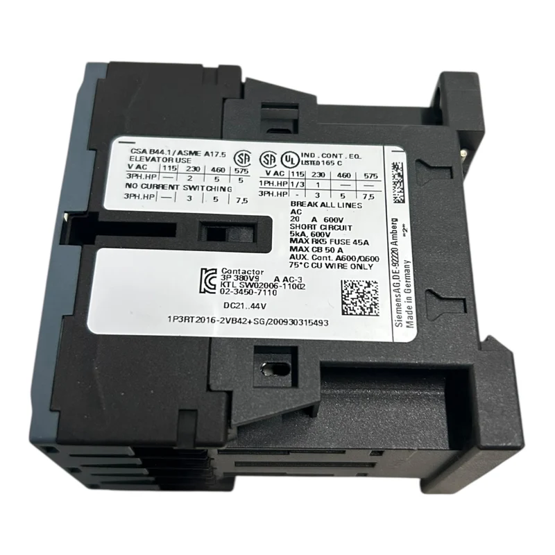 Siemens SIRIUS Leistungsschütz 3RT2016-2VB42 Leistungsschütz von Siemens Artikelnummer 3RT2016-2VB42