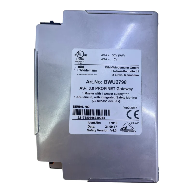 Bihl+Wiedemann BWU2798 AS-i 3.0 PROFINET Gateway mit Safety Monitor