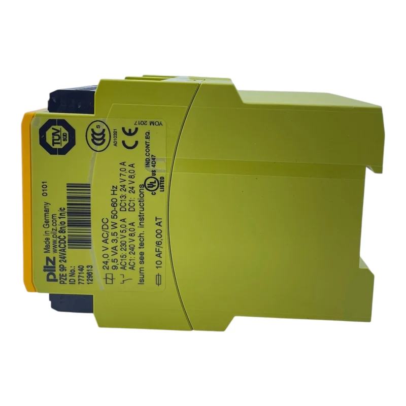 Pilz PZE 9P Sicherheitsrelais 24VAC/DC 8n/o 1n/c 7A 240V 777140