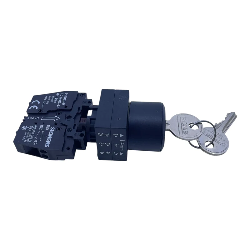 Siemens Schlüsselschalter 3SB3403-0A 1Ö/1S 6A/230V Tastendruck schwarz