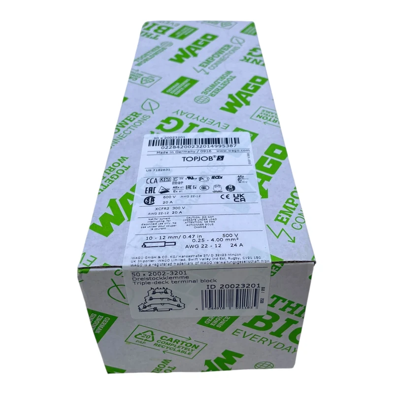 WAGO Dreistockklemme Reihenklemme 2002-3201 Triple-Deck Terminal Block VE:50 Stk