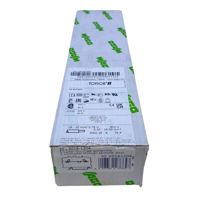 WAGO Reihenklemme 2016-1204 16mm² blau TOPJOB S VE:16stk