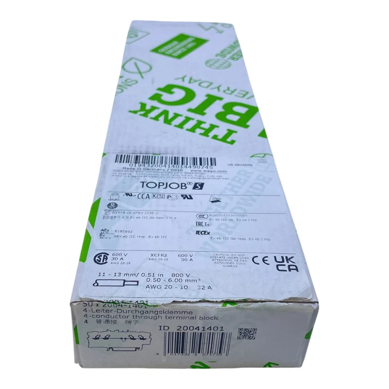 WAGO Durchgangsklemme 4-Leiter 4mm² 2004-1401 TOPJOB S VE:50 stk