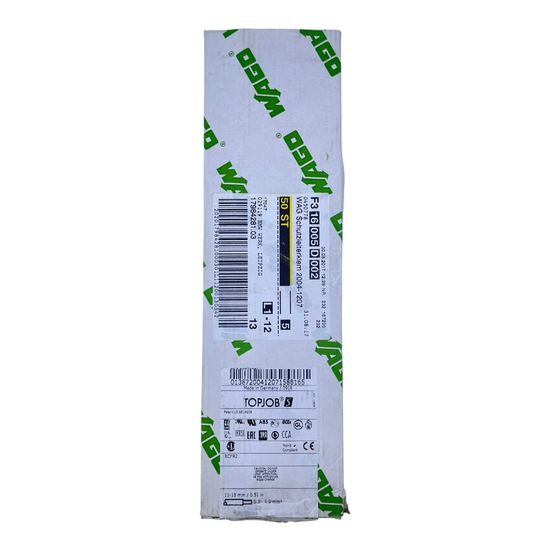 WAGO 2-Leiter-Schutzleiterklemme 4mm² 2004-1207 VE:84stk