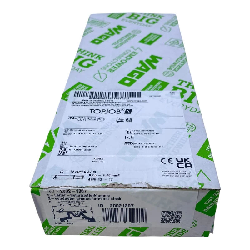 WAGO Reihenklemme 2002-1207 2,5 mm² grün/gelb Ex-Schutz TOPJOB S VE: 25 Stk