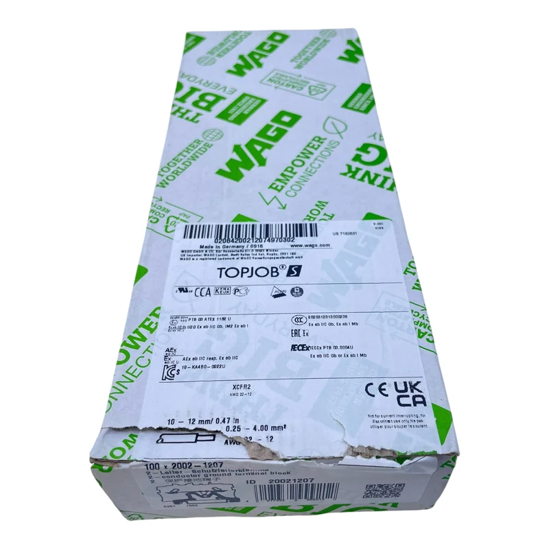 WAGO Reihenklemme 2002-1207 2,5 mm² grün/gelb Ex-Schutz TOPJOB S VE: 99 Stk