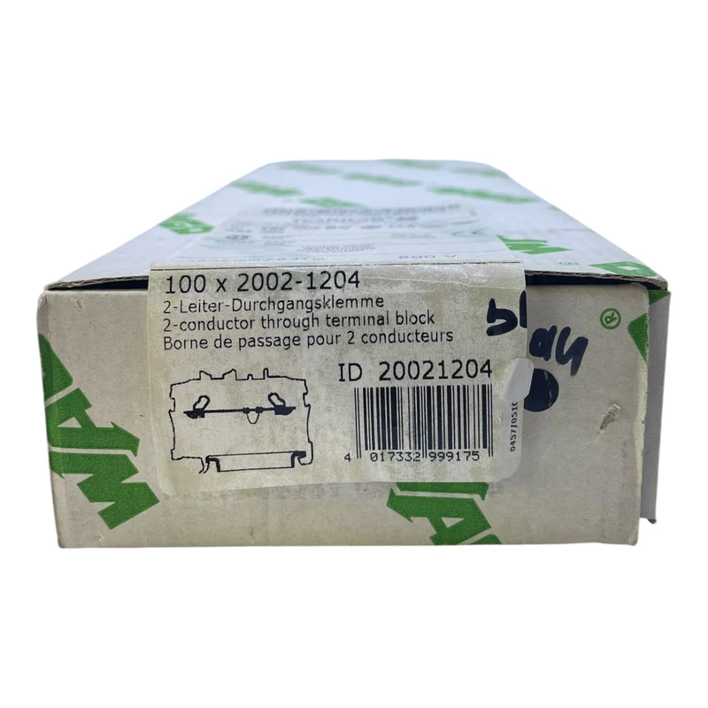 WAGO 2002-1204 2-Leiter-Durchgangsklemme TOPJOB S VE: 75 Stk