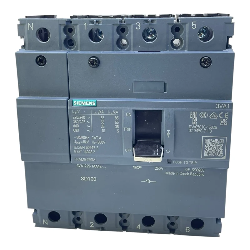Siemens Leistungsschalter 250A 3VA1225-1AA42-0AA0 690V 3-polig