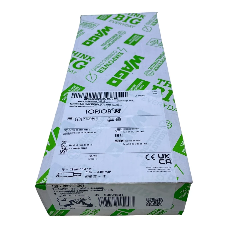WAGO Reihenklemme 2002-1207 2,5 mm² grün/gelb Ex-Schutz TOPJOB S VE: 91 Stk