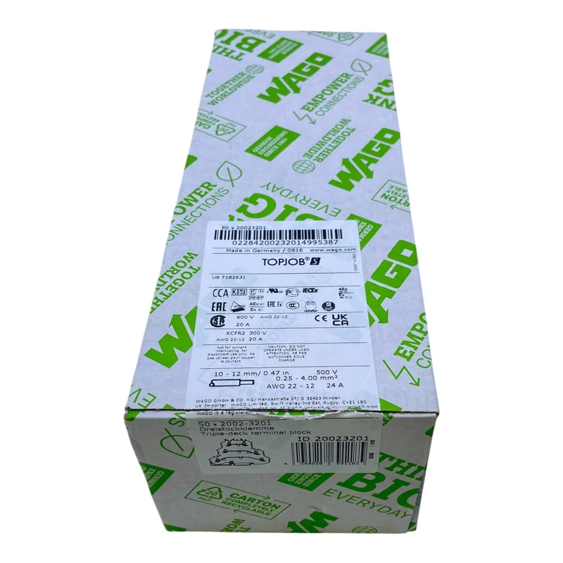 WAGO Dreistockklemme Reihenklemme 2002-3201 Triple-Deck Terminal Block VE: 16 Stk