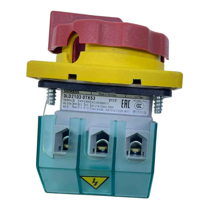 Siemens Lasttrennschalter 3LD2103-0TK53 25A 690V Not-Aus Trennschalter AC-23