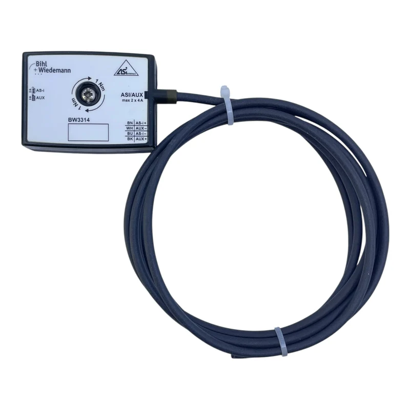 Bihl+Wiedemann Verteiler BW3314 Passiv M12 AS-i AUX 2×4A Rundkabel