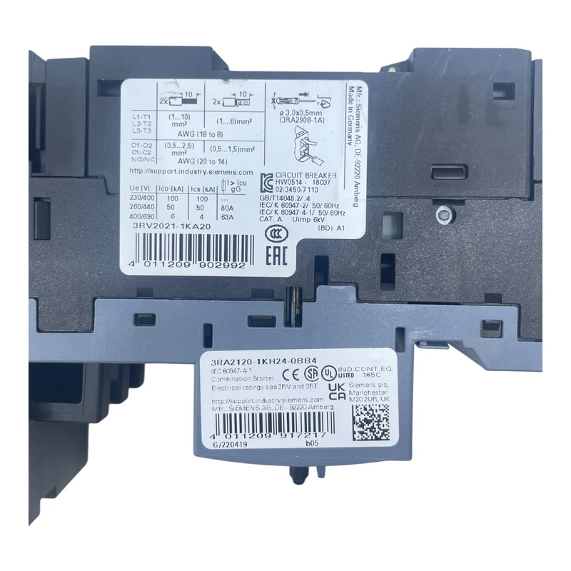 Siemens Schaltgerät 3RA2120-1KH24-0BB4 16 A Motorschutz + Schütz Sirius
