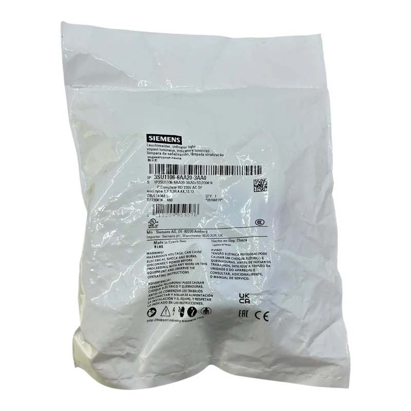 Siemens Leuchtmelder 3SU1106-6AA20-3AA0 LED 230V AC komplett mit Fassung