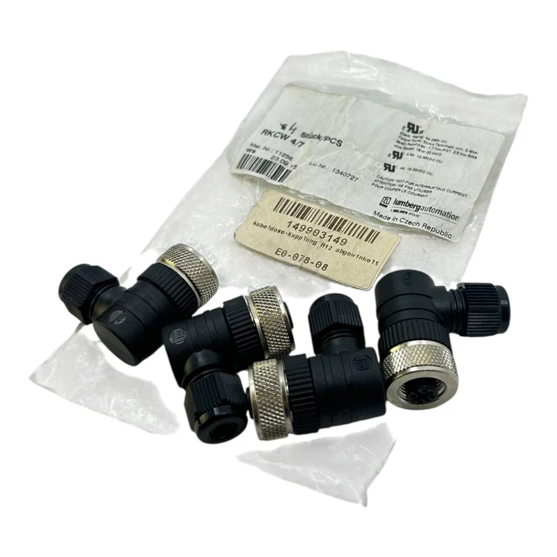 Lumberg Kabeldose-Kupplung M12 RKCW 4/7 gewinkelt VE: 4 Stk