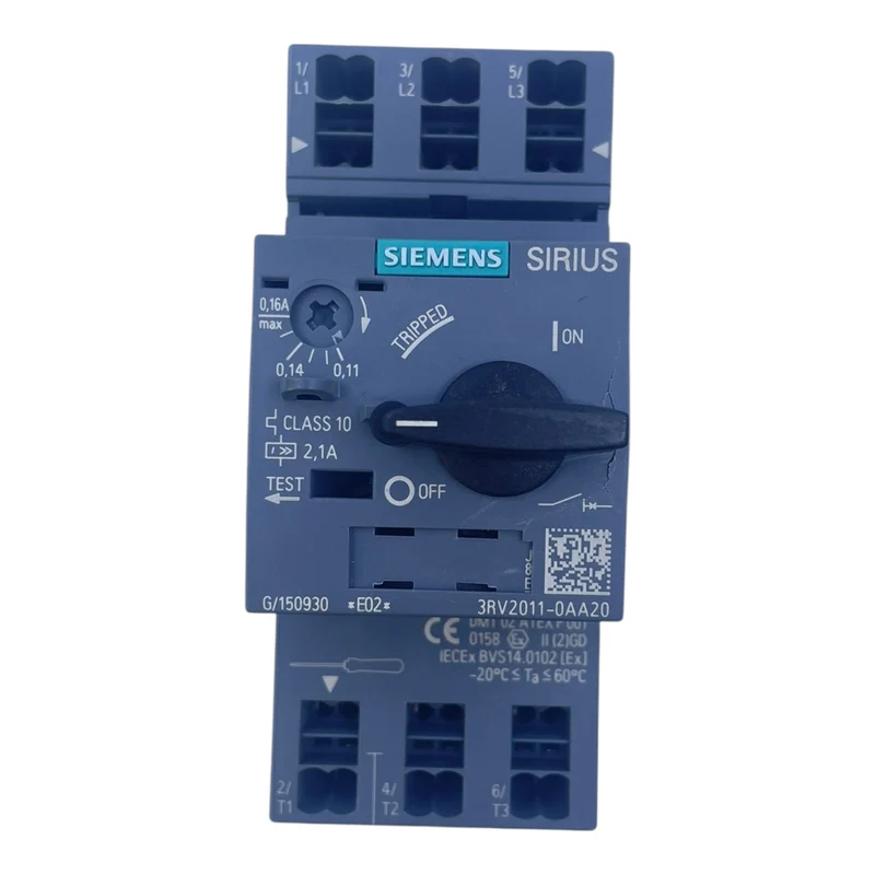 Siemens Motorschutzschalter SIRIUS 0,11–0,16 A 3RV2011-0AA20 3-polig