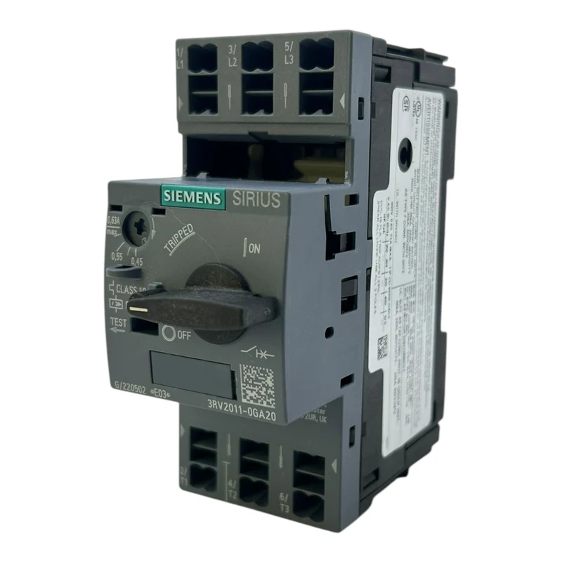 Siemens Motorschutzschalter SIRIUS 0,45–0,63A 3RV2011-0GA20 3-polig