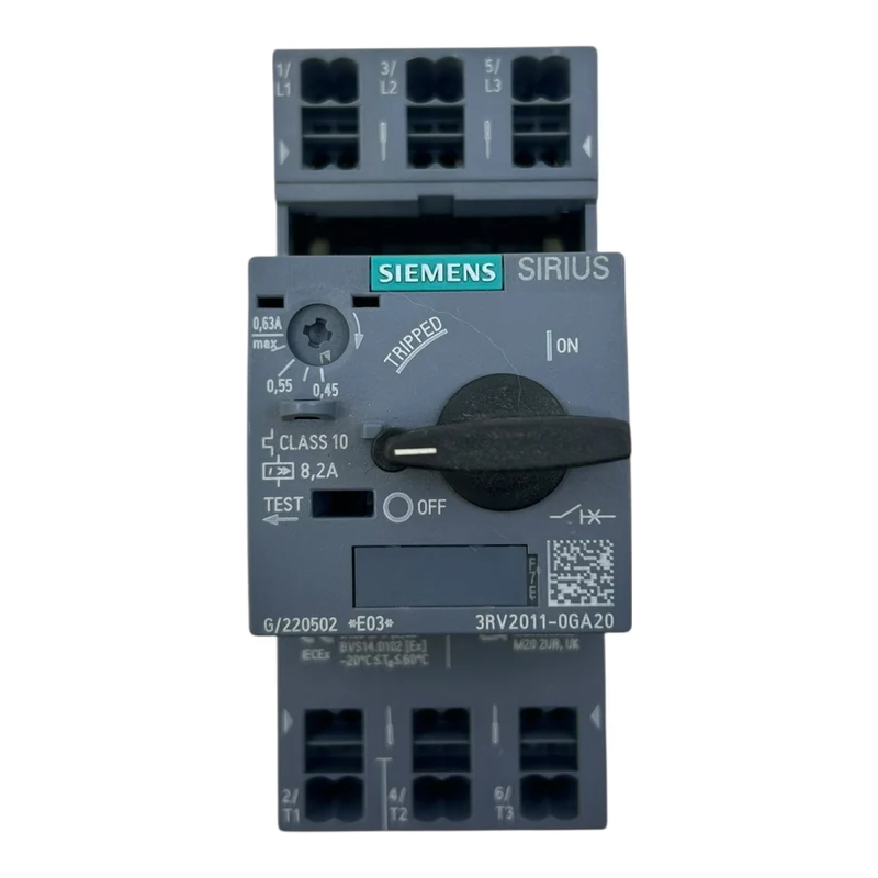 Siemens Motorschutzschalter SIRIUS 0,45–0,63A 3RV2011-0GA20 3-polig