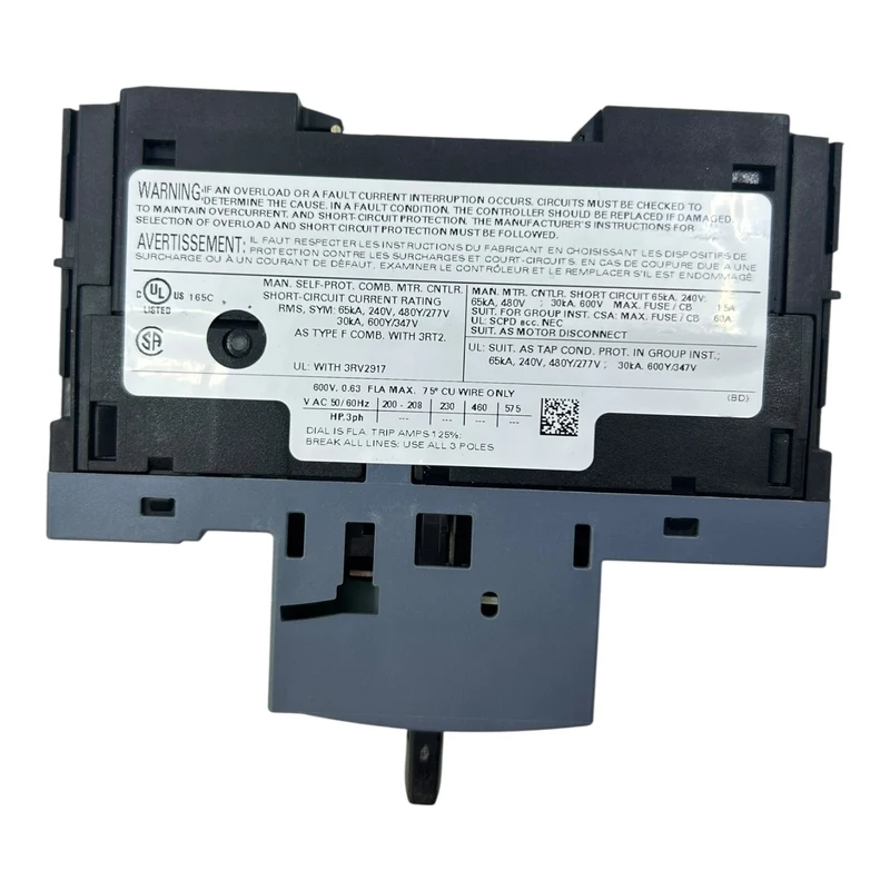 Siemens Motorschutzschalter SIRIUS 0,45–0,63A 3RV2011-0GA20 3-polig