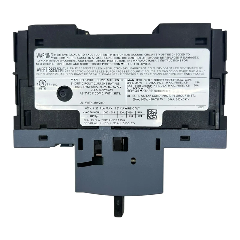 Siemens Motorschutzschalter 0,9–1,25A 3RV2011-0KA20 16A 690V Class10 3-polig