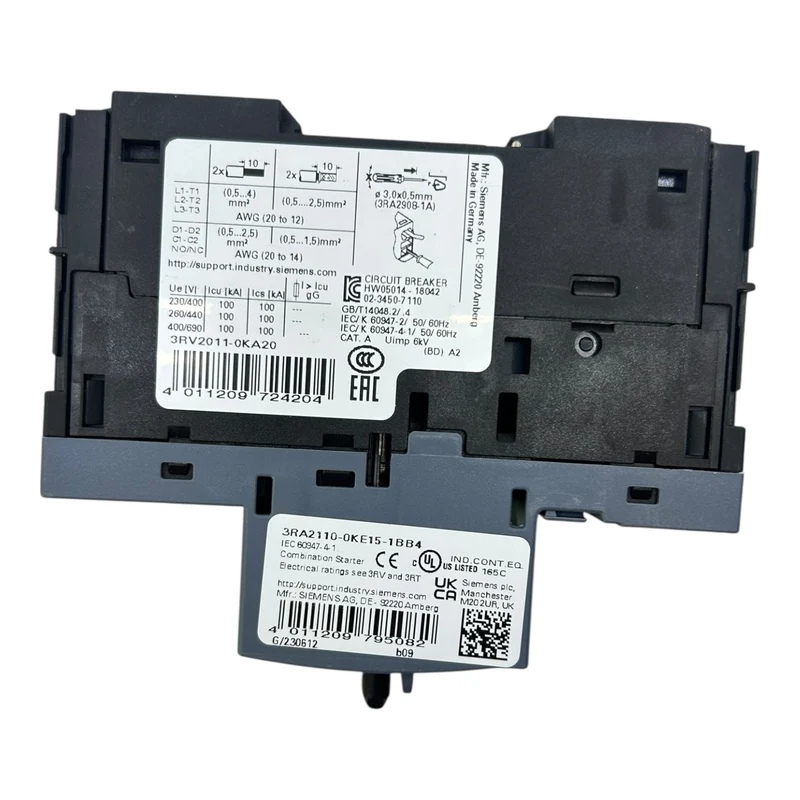 Siemens Motorschutzschalter 0,9–1,25A 3RV2011-0KA20 16A 690V Class10 3-polig