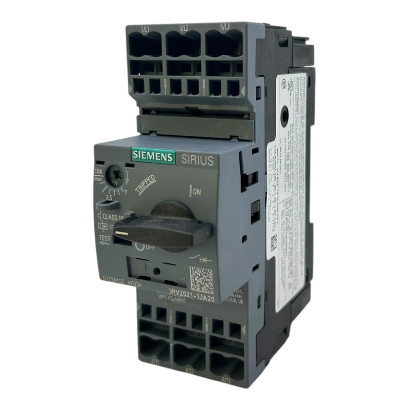 Siemens Motorschutzschalter 7–10A 3RV2021-1JA20 130A 690V Class 10 3-polig