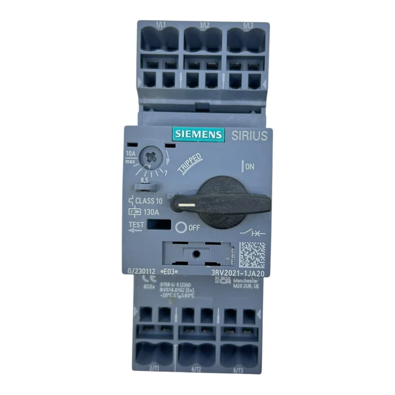 Siemens Motorschutzschalter 7–10A 3RV2021-1JA20 130A 690V Class 10 3-polig
