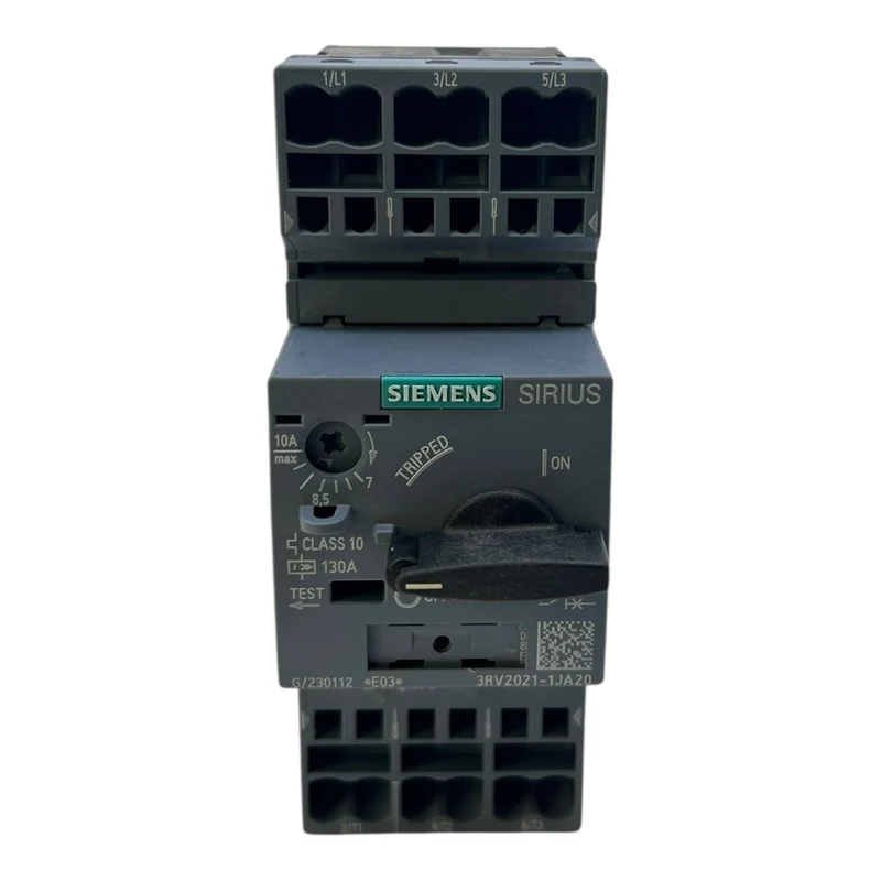 Siemens Motorschutzschalter 7–10A 3RV2021-1JA20 130A 690V Class 10 3-polig
