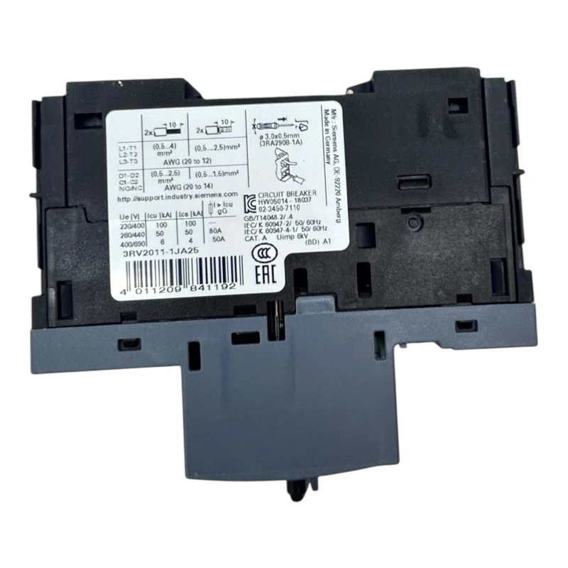 Siemens Motorschutzschalter 7–10A 3RV2011-1JA25 130A Class10 690V 3-polig**