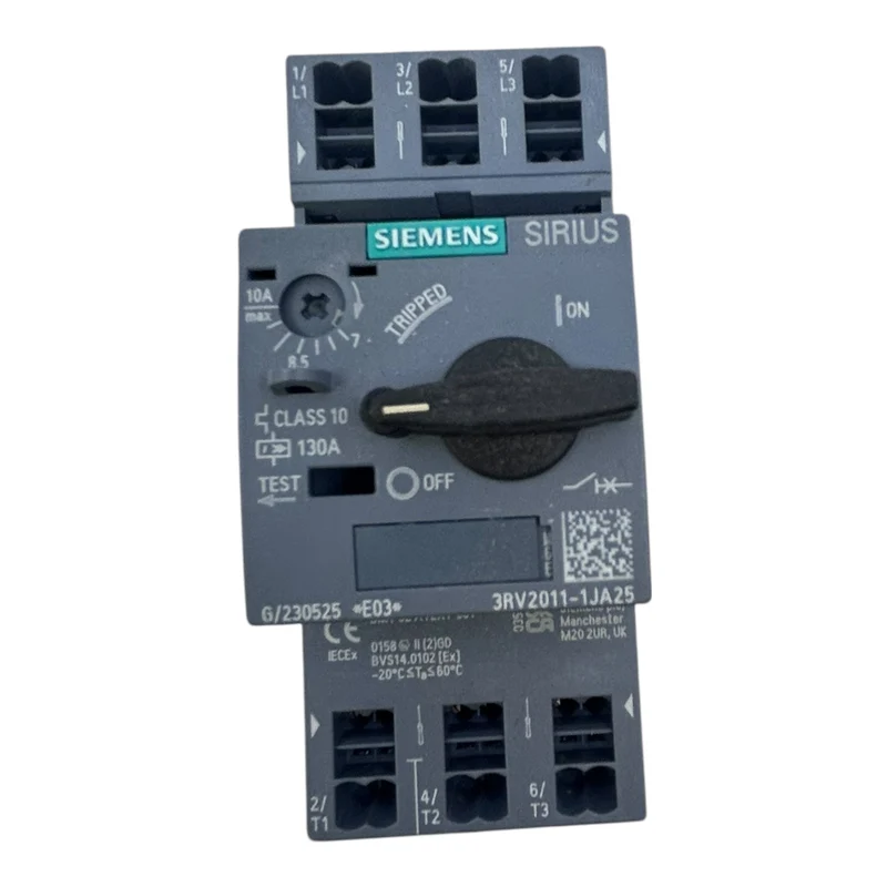 Siemens Motorschutzschalter 7–10A 3RV2011-1JA25 130A Class10 690V 3-polig**