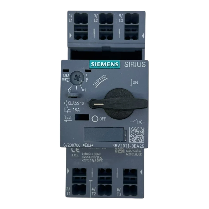 Siemens Motorschutzschalter Sirius 3RV2011-0KA25 0,9–1,25A 16A Class 10