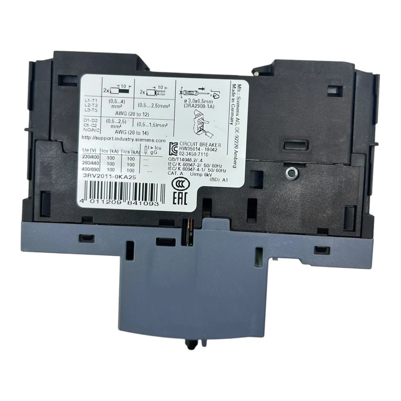 Siemens Motorschutzschalter Sirius 3RV2011-0KA25 0,9–1,25A 16A Class 10