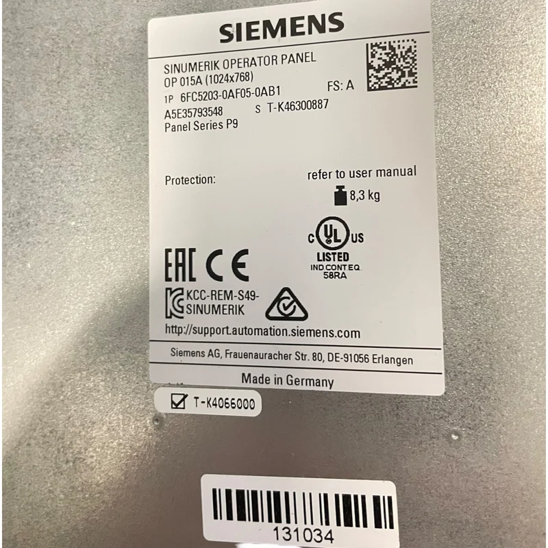 Siemens SINUMERIK Operator Panel OP 015A 1024x768 6FC5203-0AF05-0AB1 P9