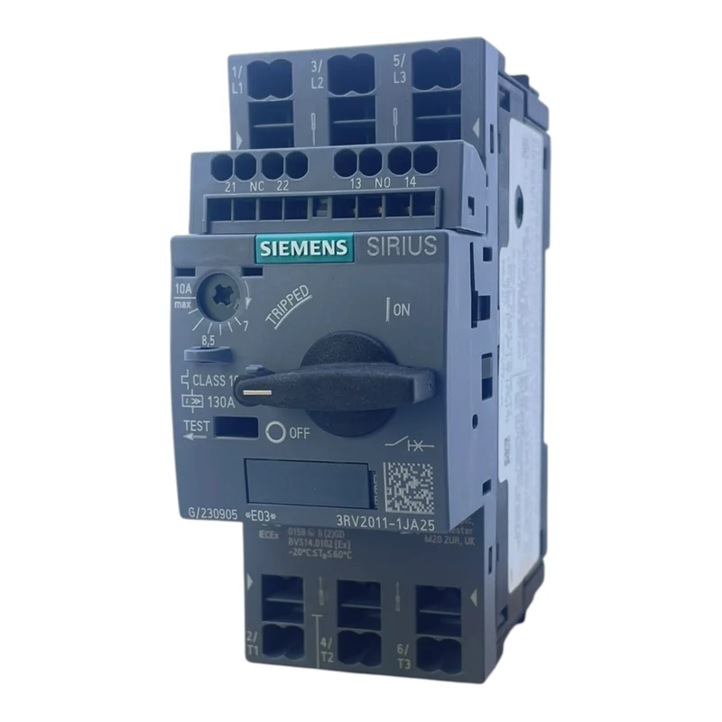 Siemens Motorschutzschalter 7–10A 3RV2011-1JA25 130A Class10 690V 3-polig