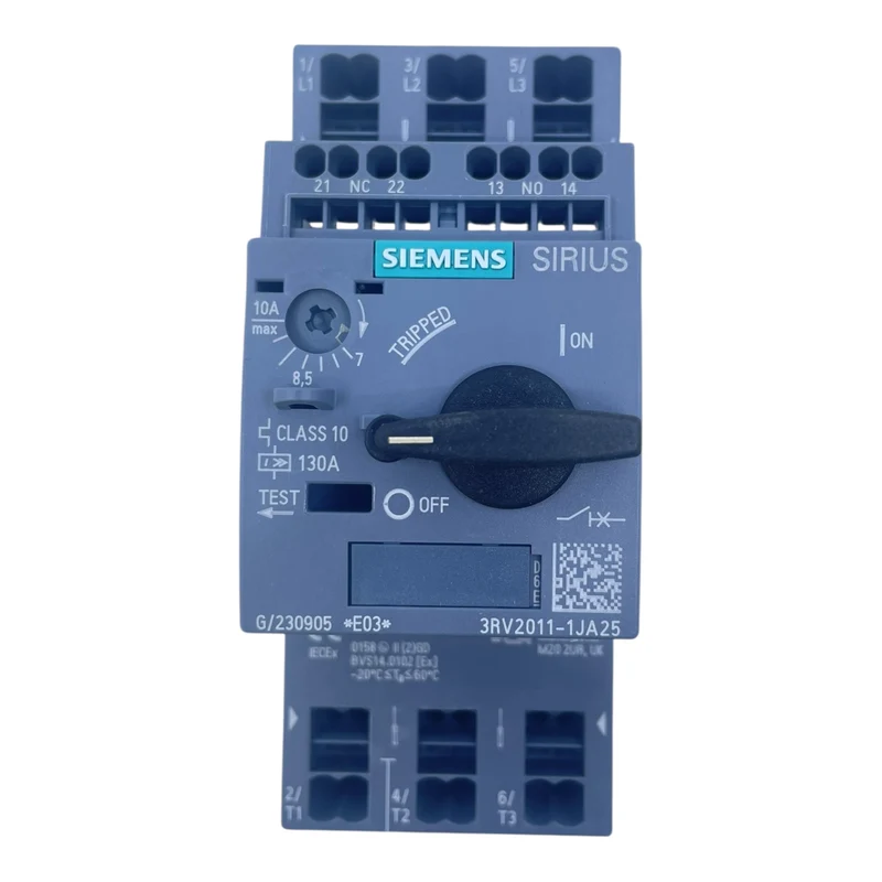 Siemens Motorschutzschalter 7–10A 3RV2011-1JA25 130A Class10 690V 3-polig